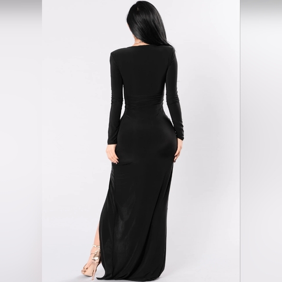 🥀🌻 Long Sleeve Thigh High Slit Dress - Picture 4 of 7